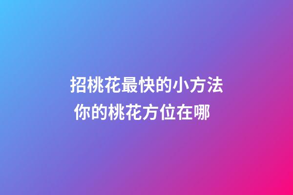 招桃花最快的小方法 你的桃花方位在哪